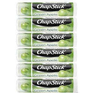 6 Pack of CHAPSTICK Green Apple Lip Balm, 0.15 oz Individual Tubes - Sealed!